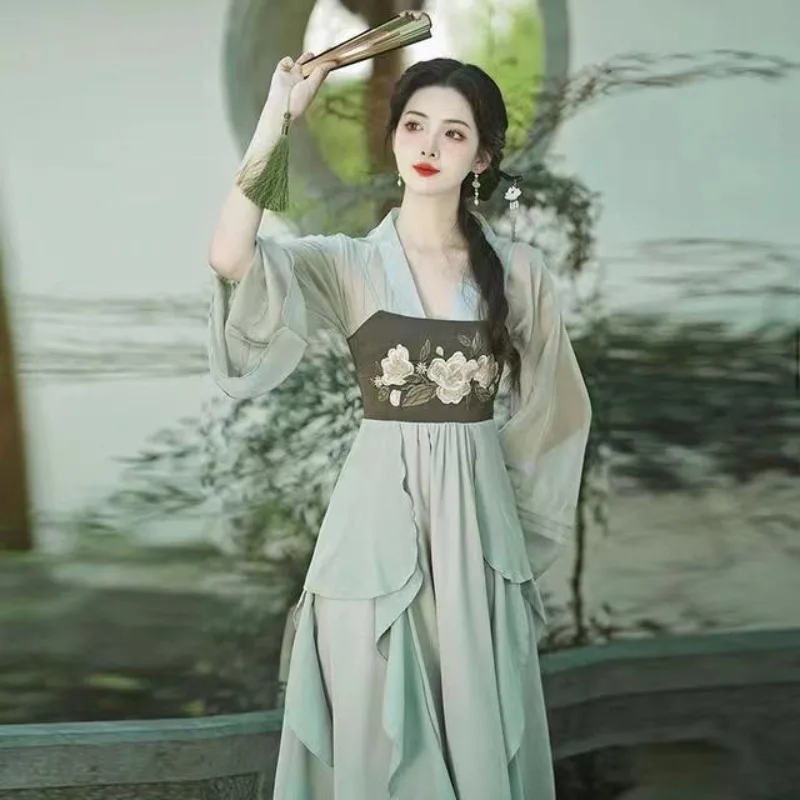 

Chinese Traditional Hanfu Dress Retro Design High-end Summer 2023 Fashion Casual Elegant Loose Dress Women's Clothing