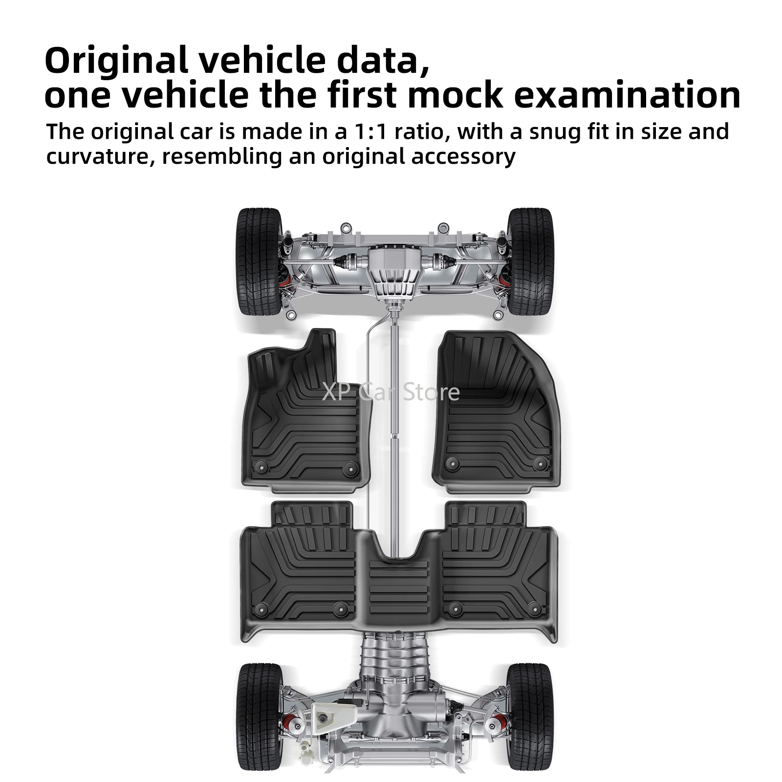 

For Polestar 4 2023 2024 Car Floor Mats Cargo Liner Trunk Pad TPE 3D Foot Mat Waterproof All Weather BLACK