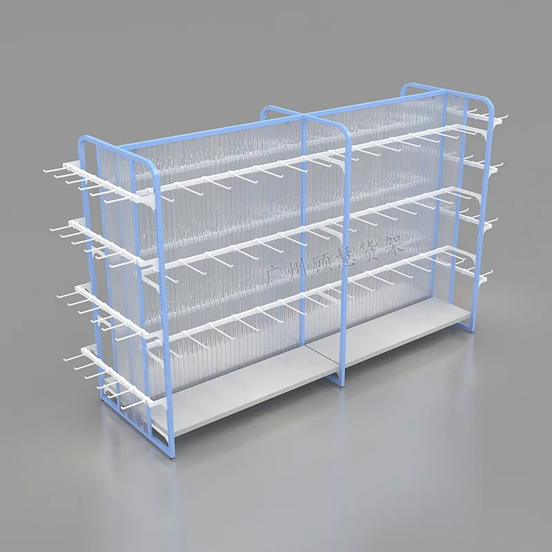 Blue Double-sided Zhongdao Shelf Boutique Jewelry Store Display Cabinet Hook Showcase Zhongdao Cabinet