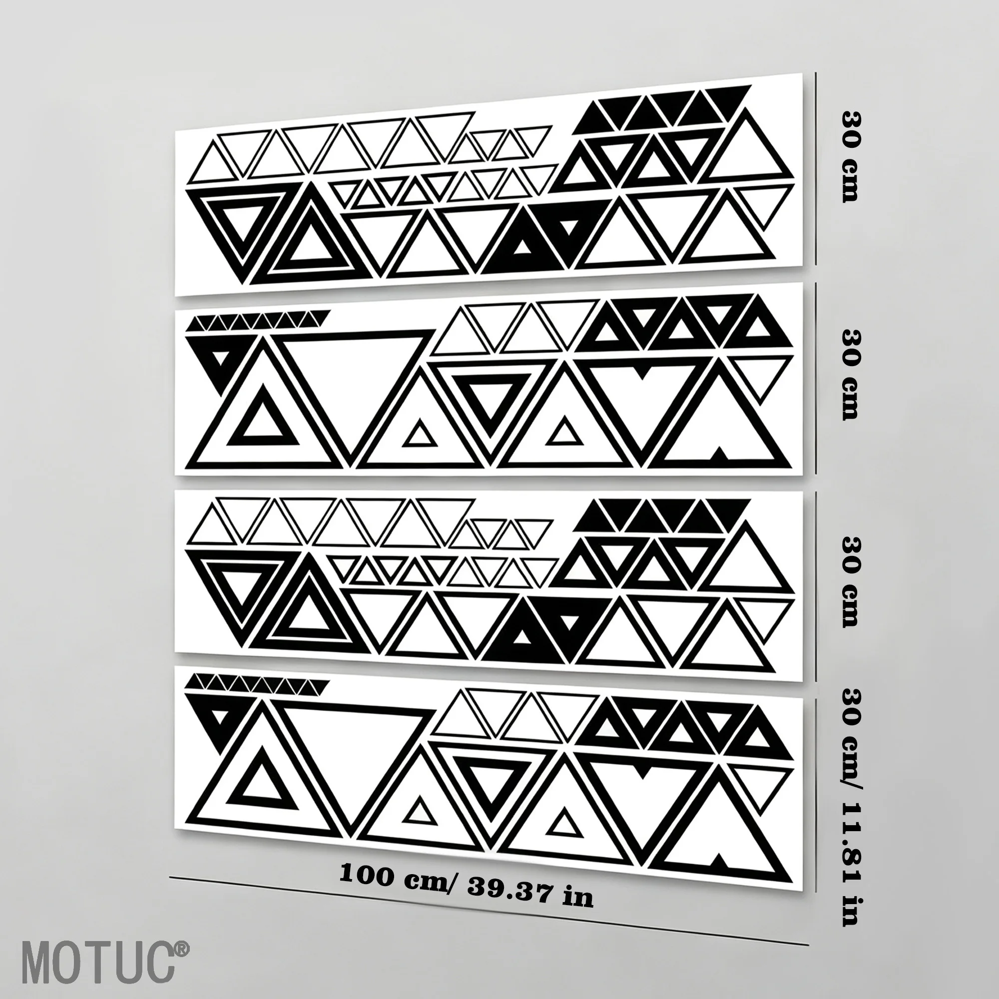 4PCS Large Triangular Car Decals Sport Stickers for Scratch Covering and Decoration DIY Full-body Bumper Modification Decals