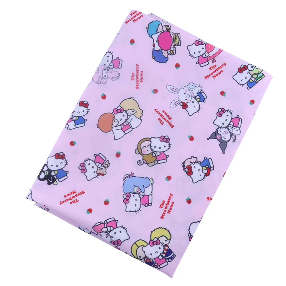 Sanrio My Melody poliestrowa tkanina bawełniana do szycia ubrań dekoracja sukni DIY patchworkowy materiał do pikowania