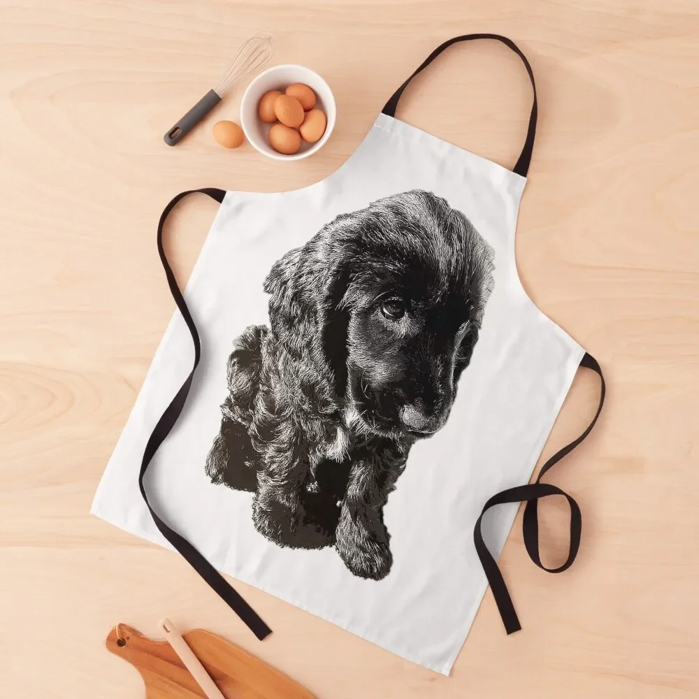 English Cocker Spaniel Black Puppy Dog - Adorable! Apron Ladies Kitchens For Men Apron