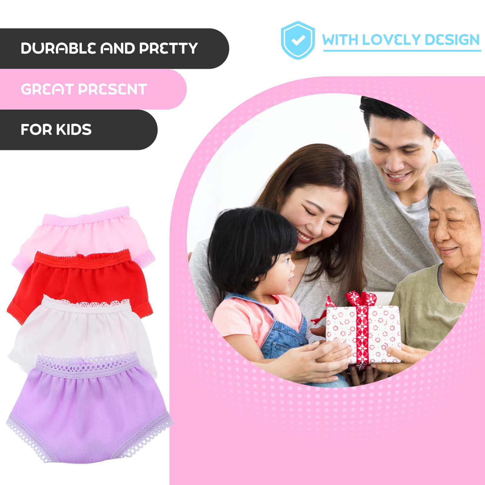 

4 Pcs Style Pretend Supplies Underwear Girls Panties For Toy Panties Accessories