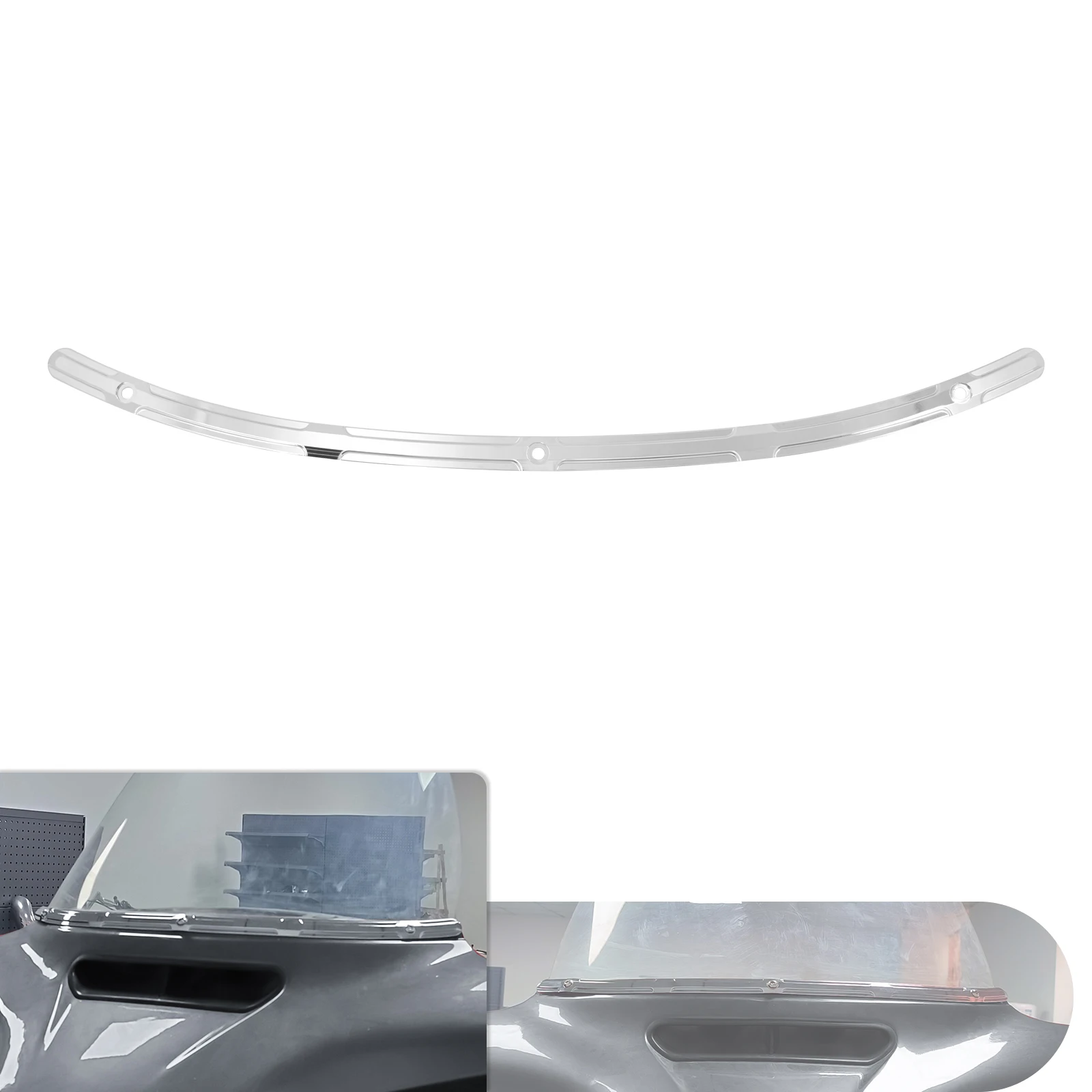 Garniture de pare-brise chromée pour moto, installation facile, pour Harley Touring Electra Street Glide Ultra Trike 2014 +, livraison gratuite