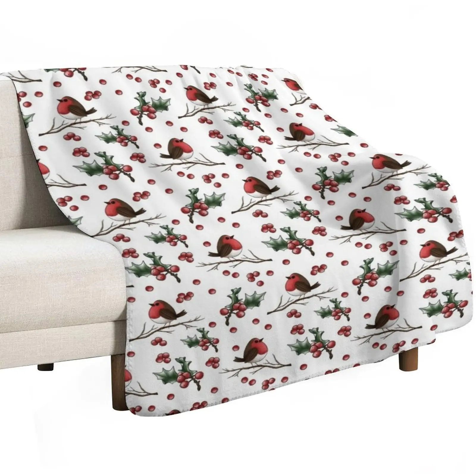 Red Robin Throw Blanket wednesday Moving Cute Plaid Bed covers Sofas Kid'S Blankets