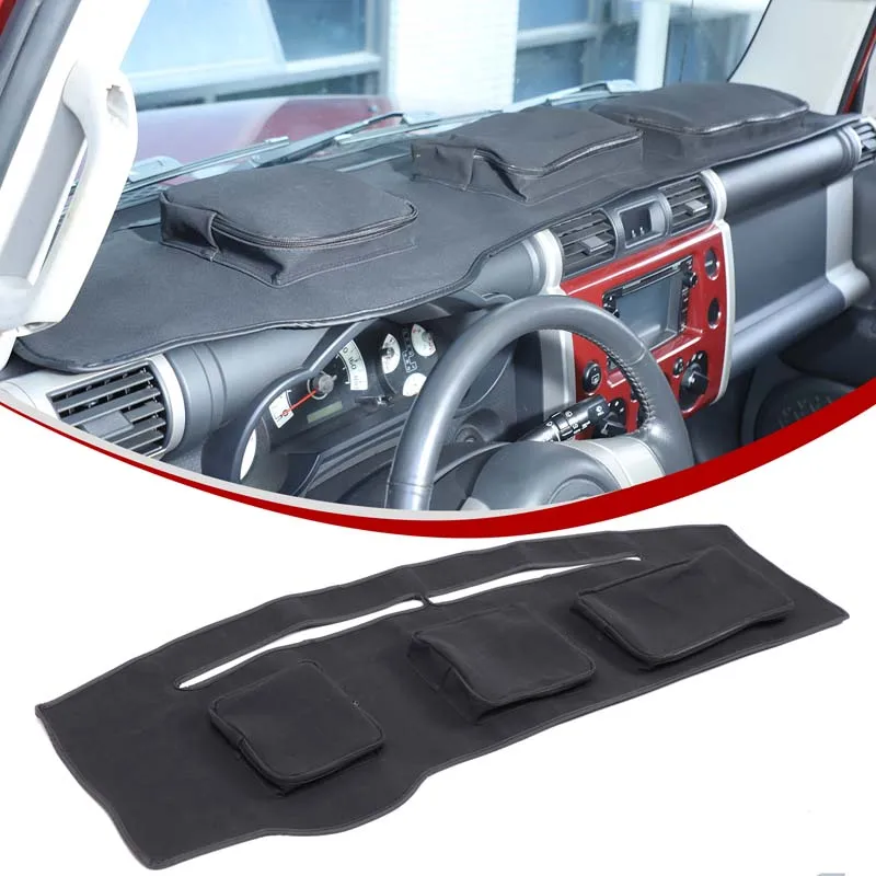 

For Toyota FJ Cruiser 2007-2021 Sheepskin Car Dashboard Organiser Mat Storage Pad Stowing Tidying Organiser Accessories