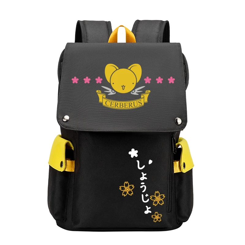 Card Captor SAKURA zaino USB grande ragazze Kawaii School Bookbag Oxford Flag Cartoon zaino da viaggio zaino per Laptop