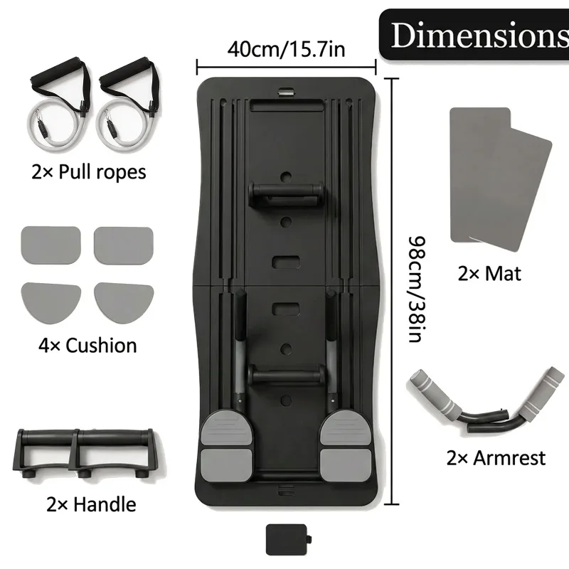 Foldable Multifunctional Home Workout Board, Portable Abdominal Core Trainer with Resistance Bands, Push‑Up Handles and Knee Pad, Full‑Body Home Fitness Equipment gallery 3