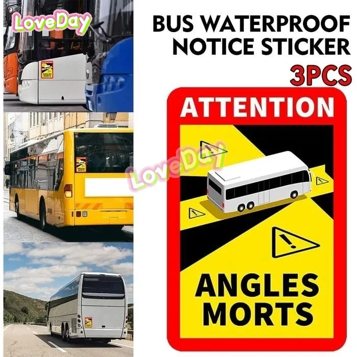 Officiel Autocollant Angle Mort Poids Lourds Bus Camping - Car Vinyl Safety Warning Car Sticker Truck Blind Spot Sticker