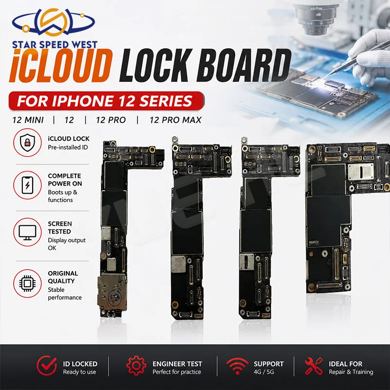 ID ICloud Lock Logic Board For iPhone 12 12Pro 12 MINI 12ProMax Swap Practice Power On Screen Test Mainboard Repair Skill LCD