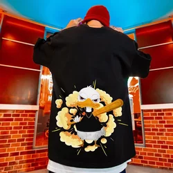 M-8XL American Trendy Duck Print Unique Pattern Short Sleeved T-shirt Men's Loose Large T-shirt Men's Top
