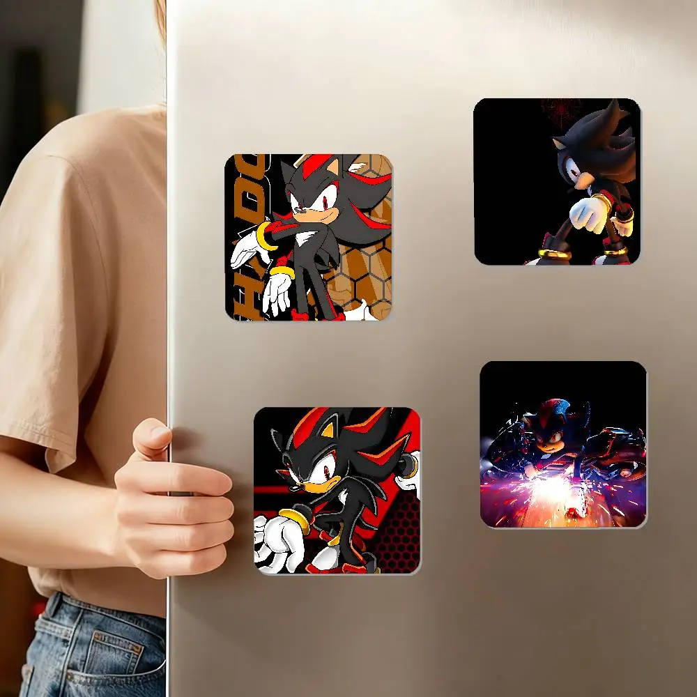 أنيمي القنافذ-الظل صور مغناطيس الثلاجة ملصقات مربعة تخصيص ديكور المنزل هدية تذكارية