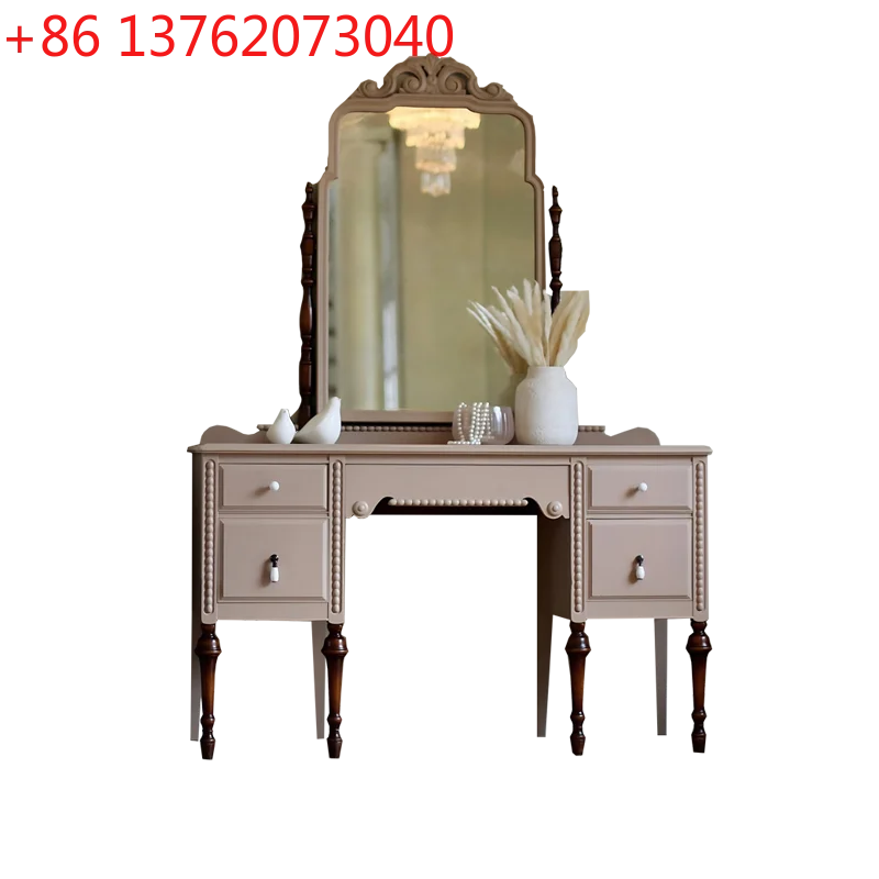 

Французский европейский ретро-комод из массива дерева, резной столик для макияжа принцессы