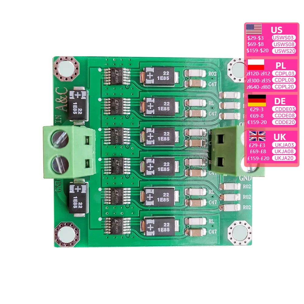 Nvarcher 6 parallel 3A LT3045 low noise linear regulated power supply module