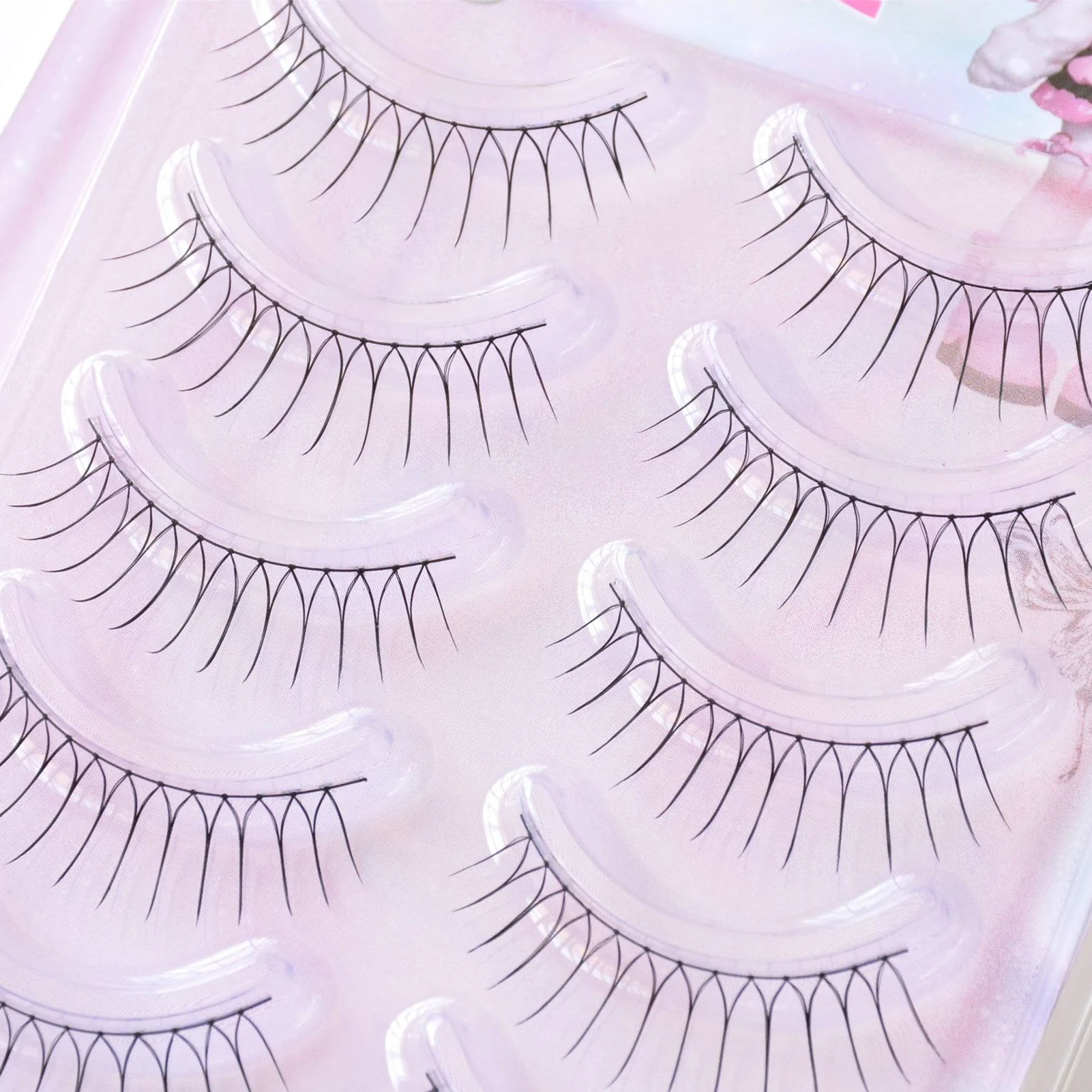 U 字型つけまつげフルストリップ韓国スタイル自然な見た目のふわふわまつげ女性女の子パーティー毎日のメイク