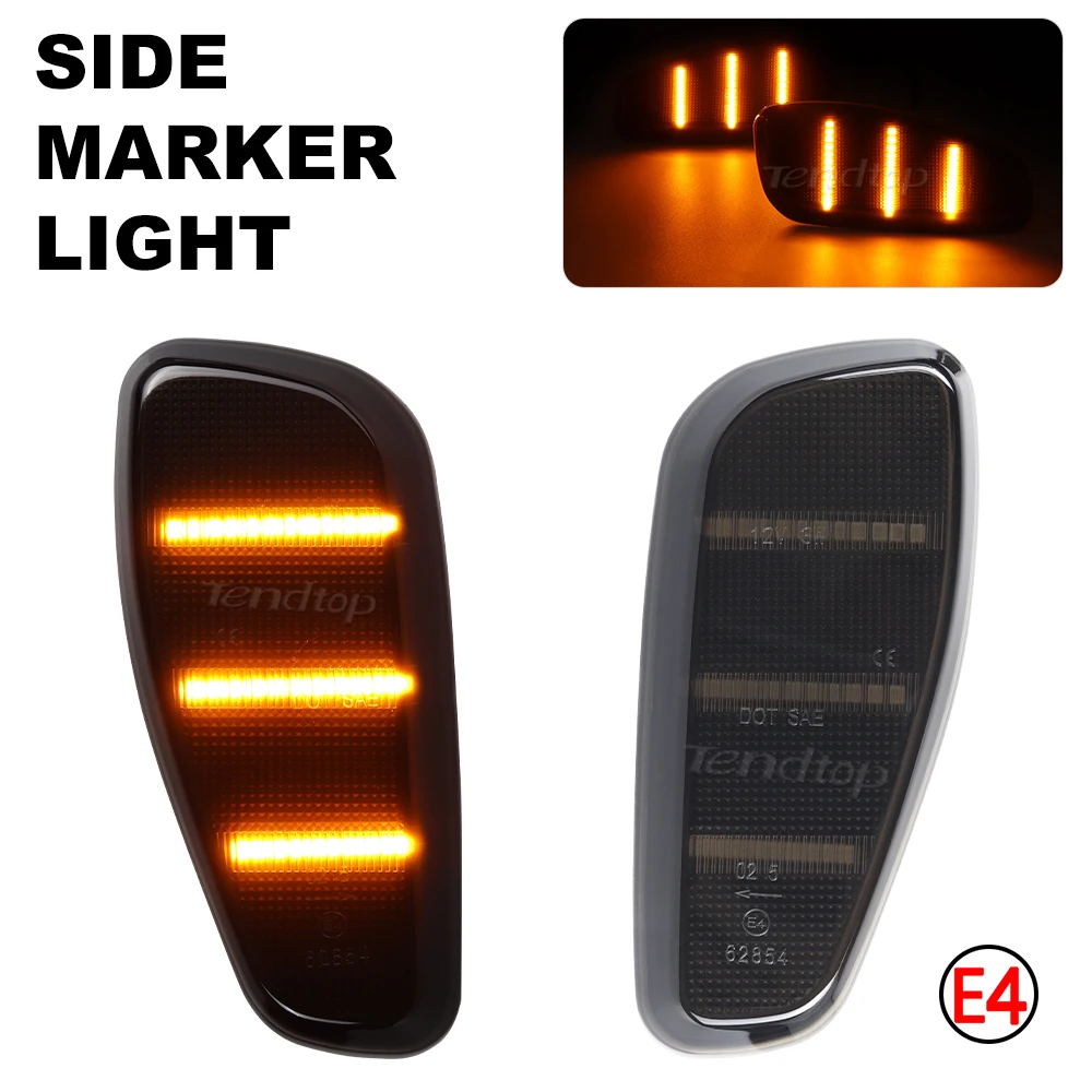 Amber-4 LED Car Turn Signal Light Front Side Marker Indicator Light for Jeep Renegade 2014-2021(BU)