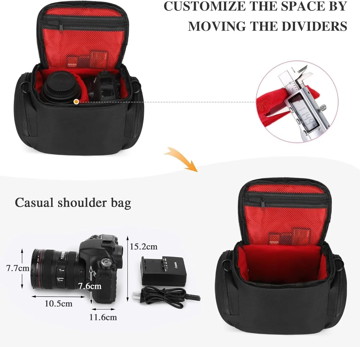 DSLR Camera Bags Professional Camera Sling Shoulder Bags for Nikon Canon Sony Lens Handbags for Outdoor Photography Travel