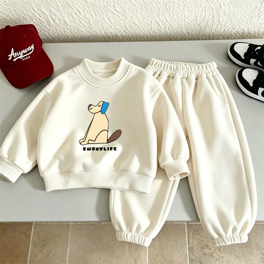Lovely Hoodie +Pants 2Piece/Set Spring Autumn Clothes Trendy Children Costume Boys Girls Long-sleeved Tracksuits Outer Wear