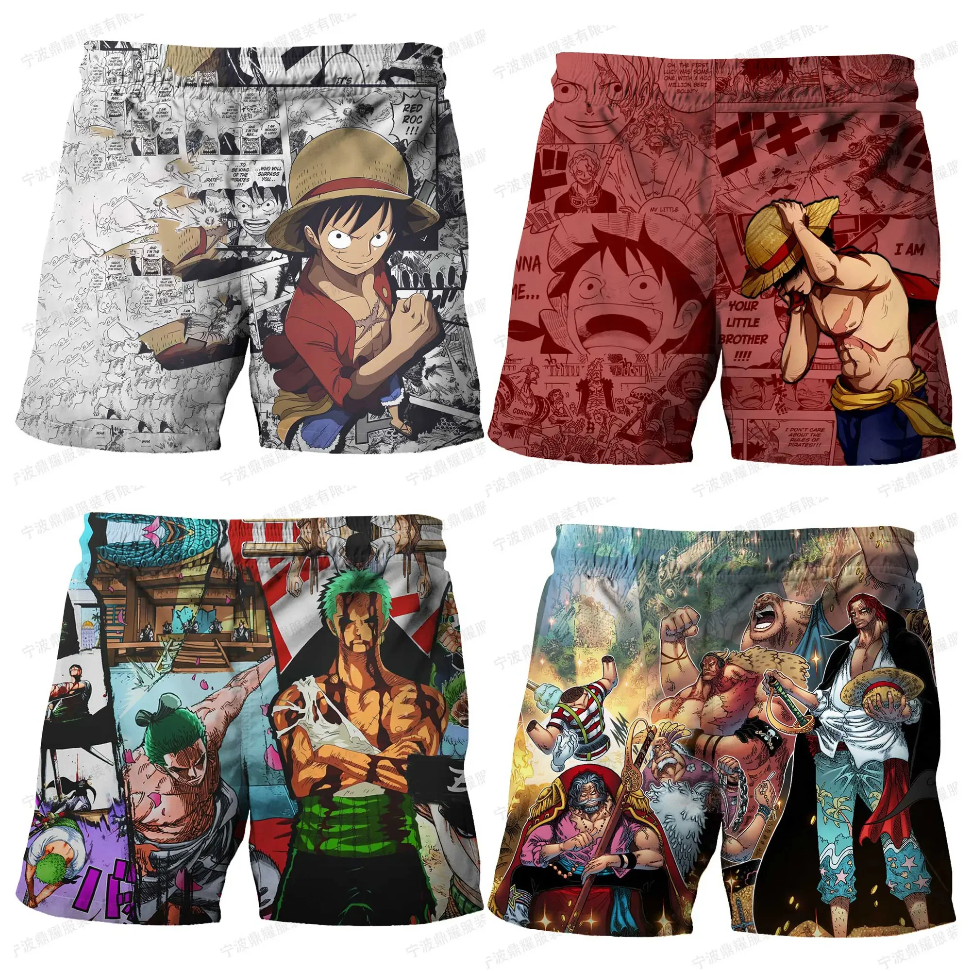 One Piece Shorts Luffy Cosplay Costume Boys Shorts Kids Clothes Children\'s Short Pants Baby Boy Clothing Summer Beach Shorts