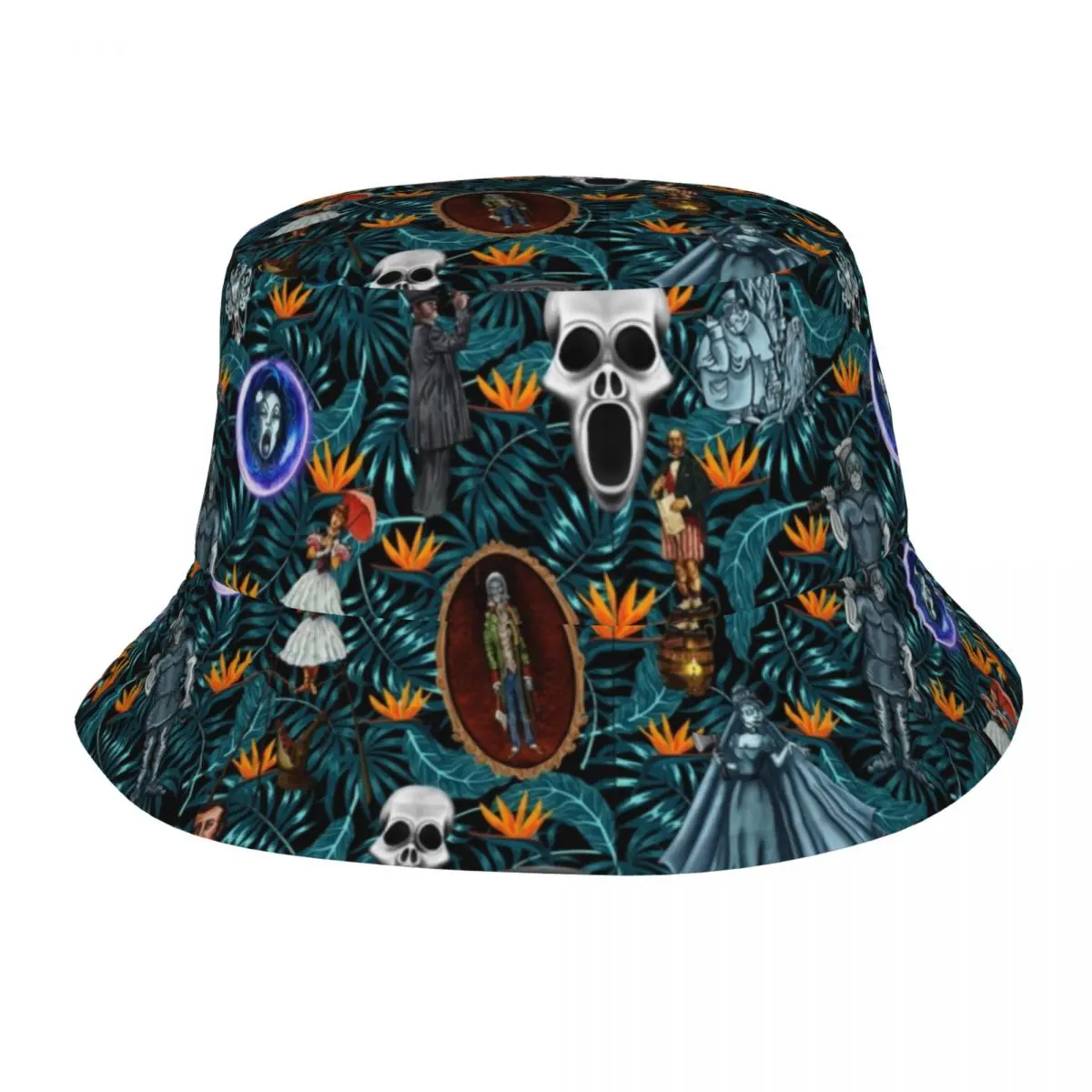 Halloween Haunted Mansion Bucket Hat Women Men Unisex Trendy Grimace Movie Ghost Summer Fisherman Cap