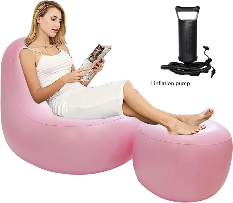 BBL Inflatable Chair Sofa with Hole After Surgery for Butt with Air Pump & Ottoman Brazilian Butt Lift Surgery Supplies