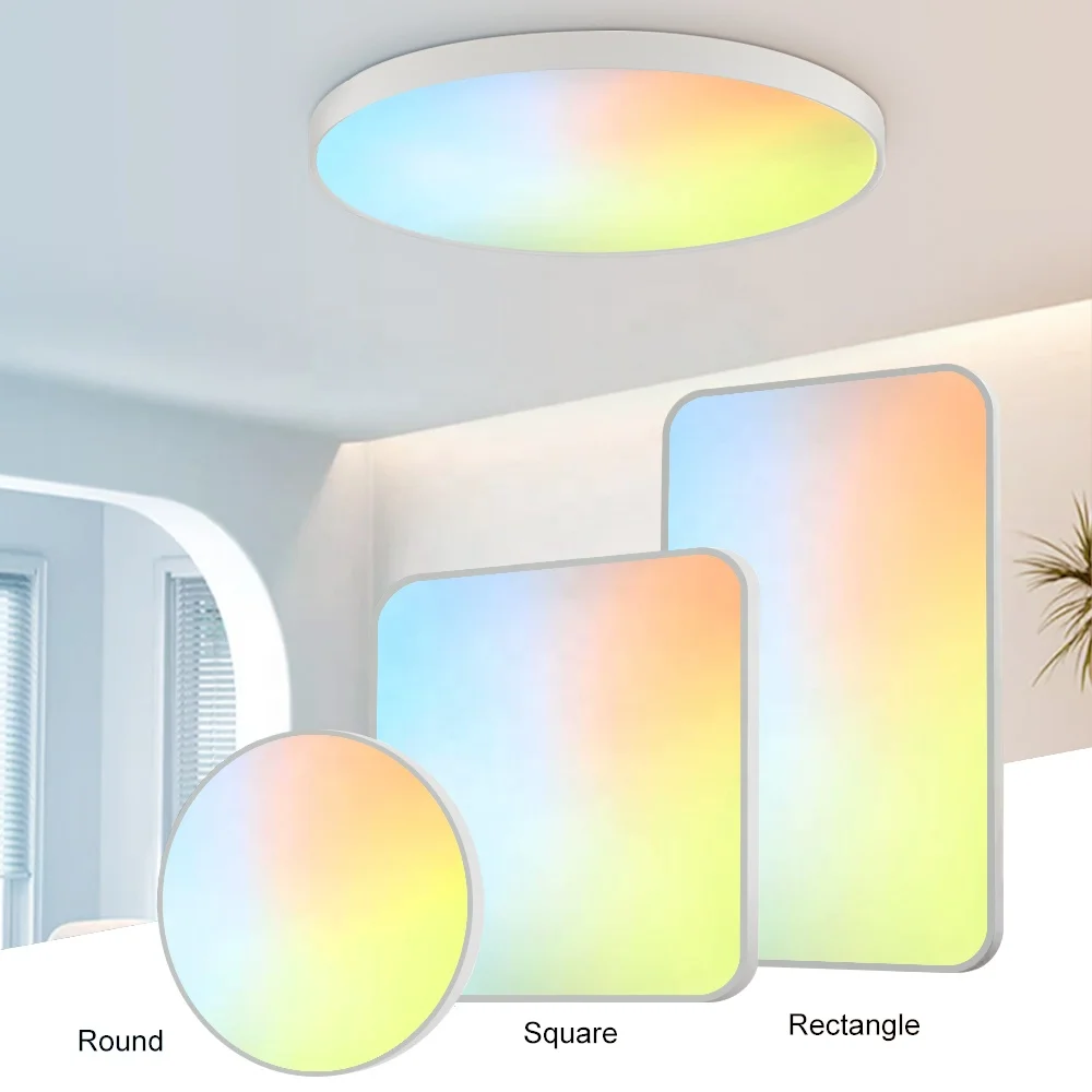 Gradual change sky mirror light Smart sunrise sunset sensor Bedroom and living room decoration Ambient wall lamp