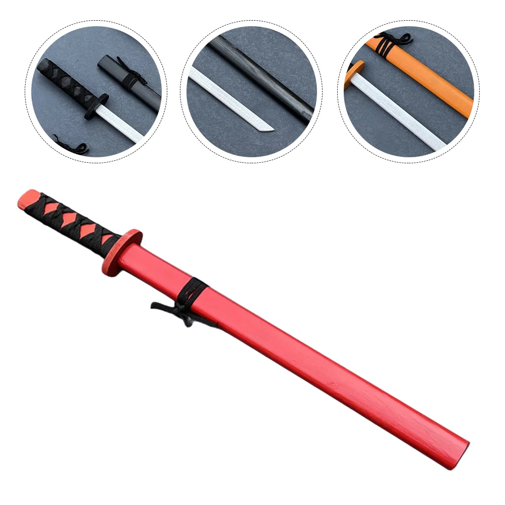 Wooden Three-color Small Painted Samurai Sword Halloween Game Plaything Cosplay Toy Practice Toys Playing Accessories