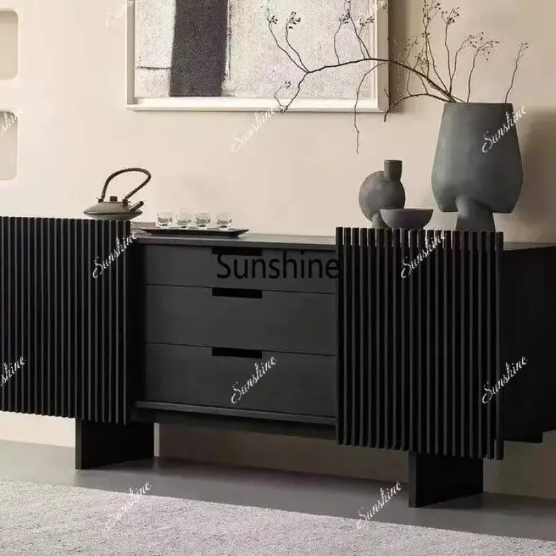 

Nordic grille dining edge solid wood handmade sliding door