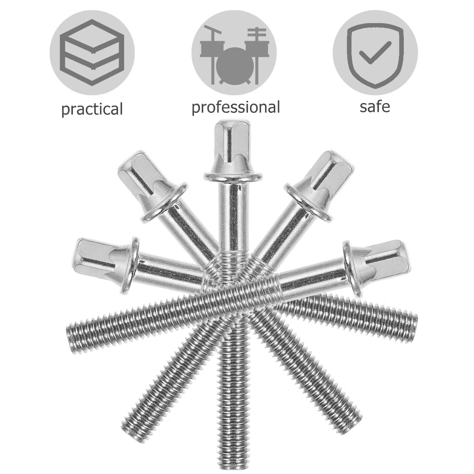 

6 Pcs Musical Instrument Screw Drum Kit Accessories Aluminum Iron Plating Metal Fastener Screws