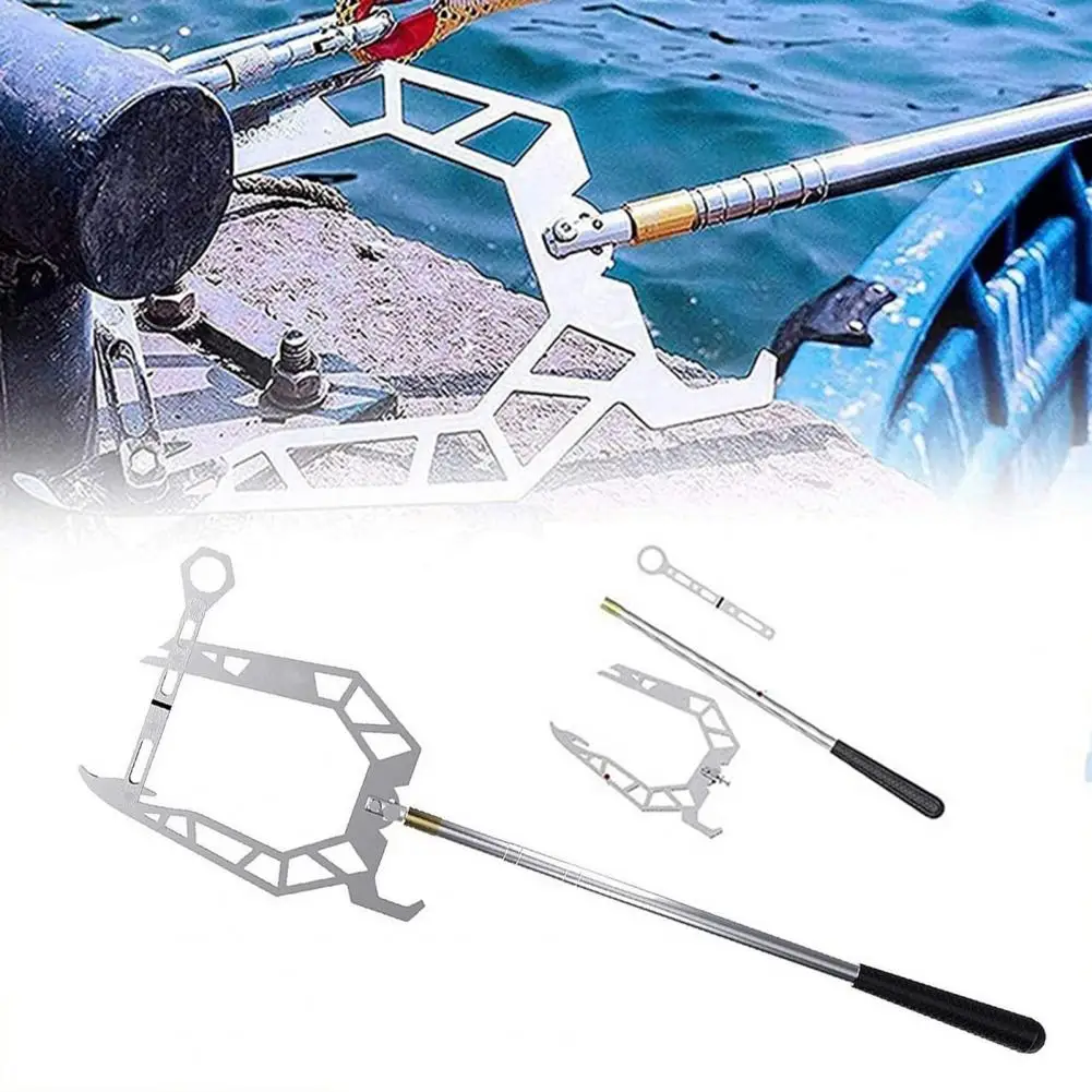 

Boat Hook Rod Telescopic Boat Hook with U-shaped Docking Rope for Easy Mooring Pulling Multi Purpose Tool for Home Outdoor Use