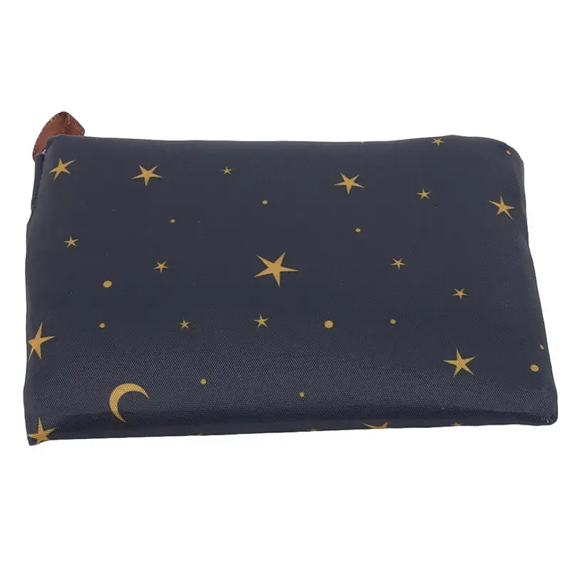 1 قطعة أكياس التسوق سوبر ماركت المطبوعة أكسفورد حقيبة حمل متينة وصديقة للبيئة حقيبة تخزين محمولة قابلة للطي