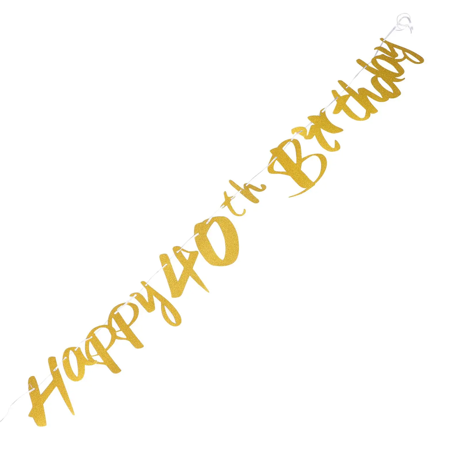 

40th Birthday Banner Decorations for Men Women Golden Paper Signs Party Supplies Anniversary Flag Celebrations
