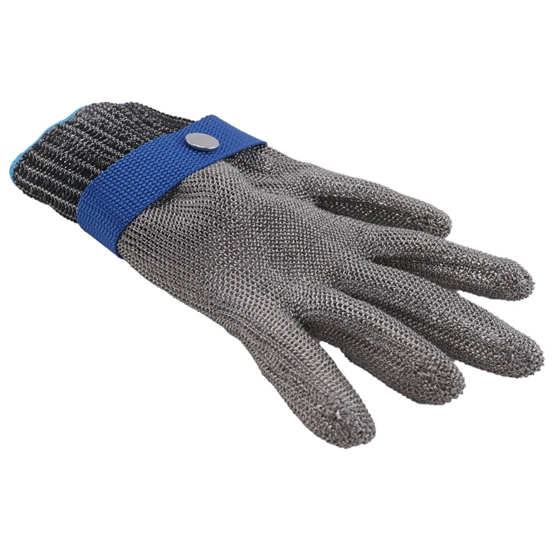 1 Only Stainless Steel Metal Mesh For Right And Left Hand Protection Grade 5, Wooden Cutting Gloves