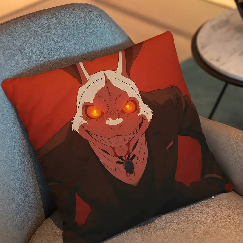 Halloween White Rabbit Devil Pillow Case Anti-dustmite Pillowcase Invisible zipper silky short plush Sofa cushion cover - view 3