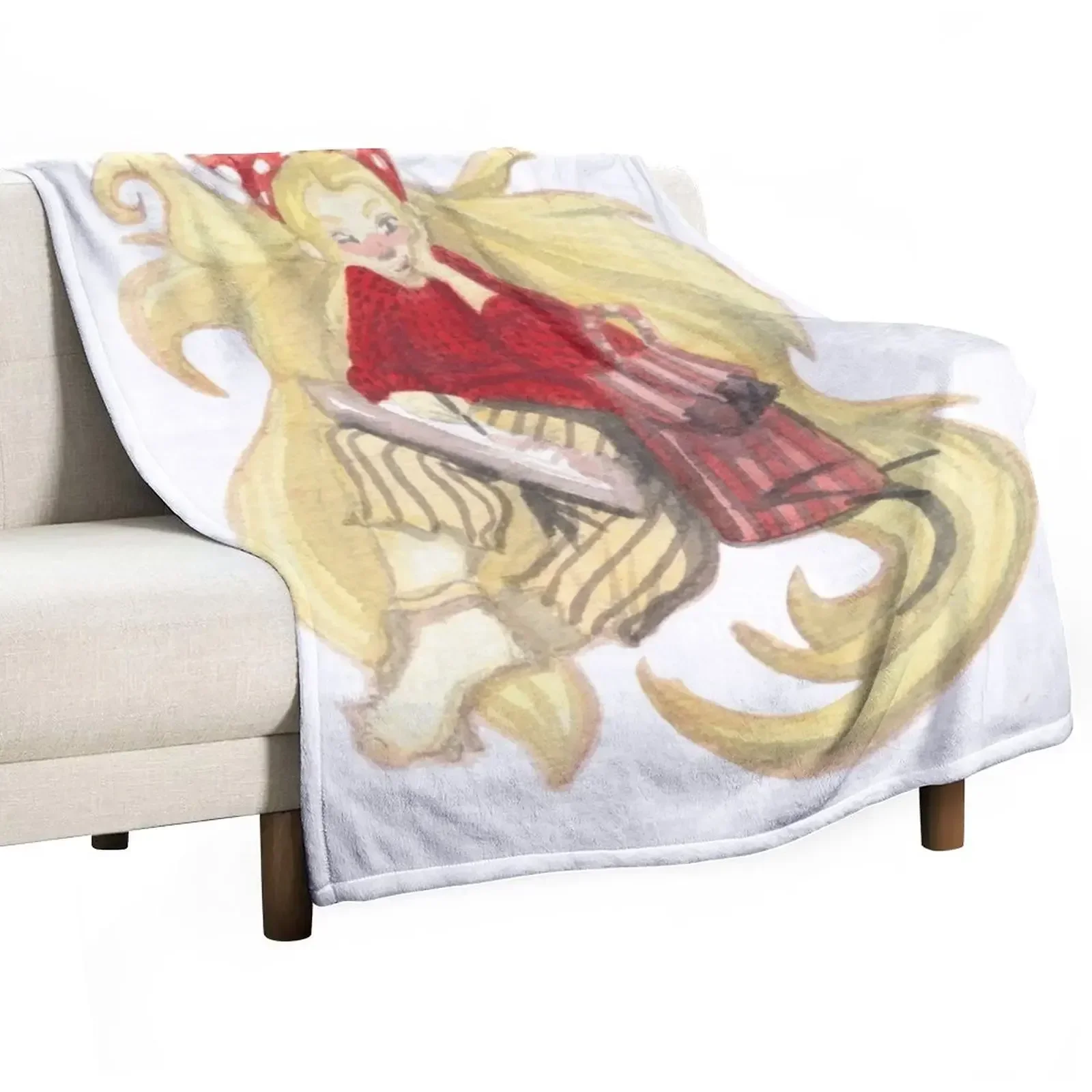 

New Rapunzel Girl Doing a Drawing in Watercolour Throw Blanket Large Luxury Thicken Blankets For Bed Blankets