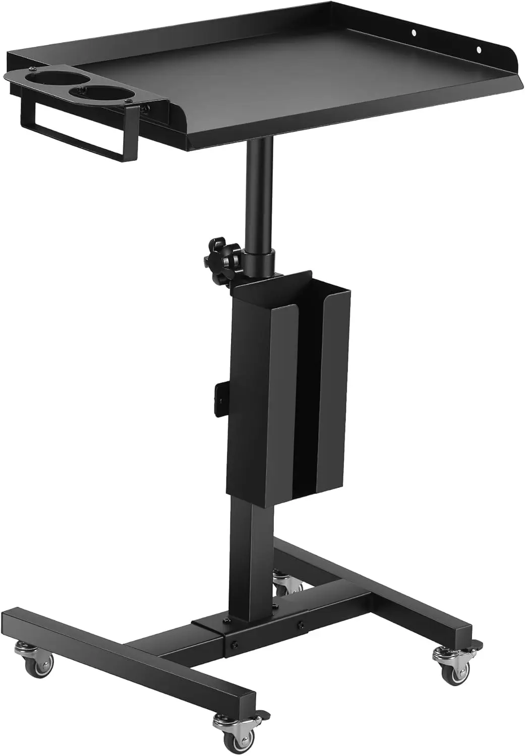 Poarmeey Premium Iron Tattoo Tray On Wheels Trolley Adjustable Height, Salon Tray Equipment Storage Tray Accessory For Tottoo