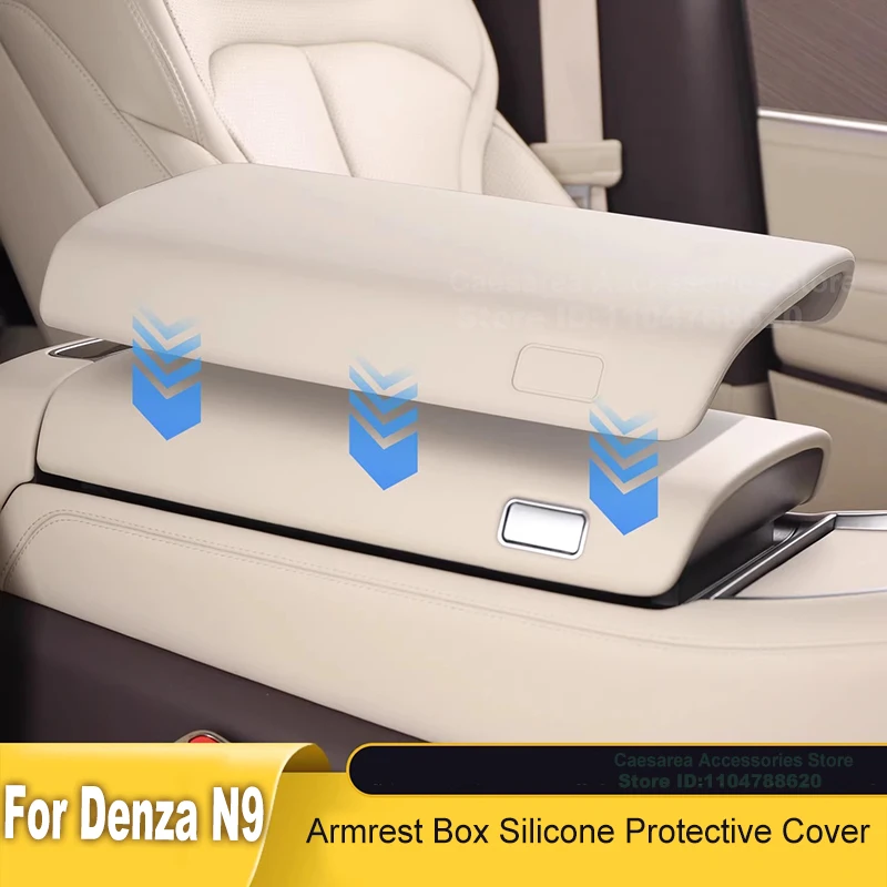 

For Denza N9 Car Central Control Silicone Armrest Box Protective Cover Heightening Pad Accessories Interior