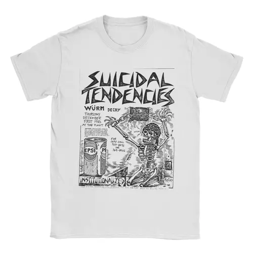 Música tendencias suicidas banda de rock camiseta para hombres mujeres estampado camisetas punk pesado 100% ropa de algodón