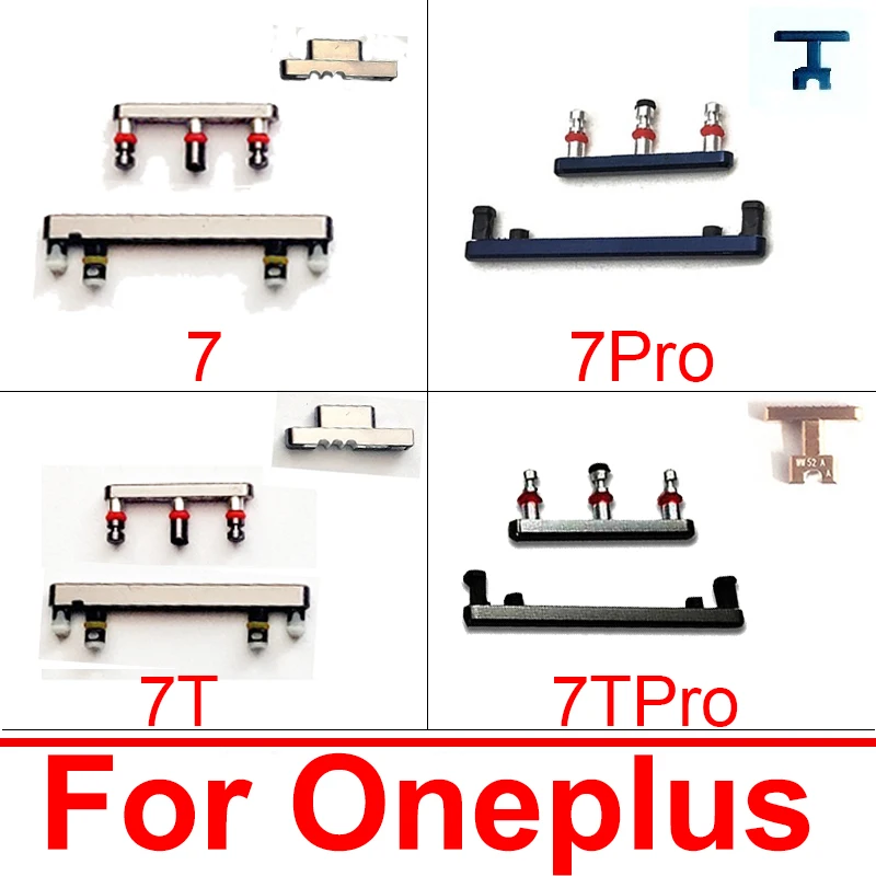 1 Set Side Volume +Power ON/OFF Mute Side Buttons Key For Oneplus 1+ 7 7T Pro 7Tpro Volume Power Mute Buttons Replacement Parts