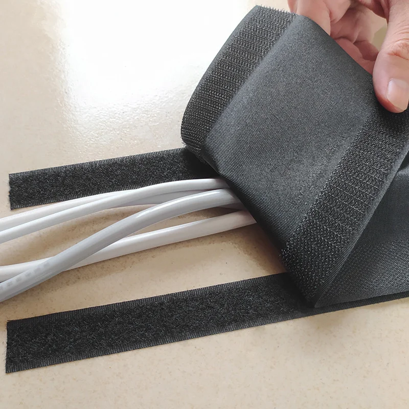 1M Cable Cover Nylon Sticky Wire Protector Floor Blanket Reusable Management Cord Tube for Floor/Carpet/Trunk/Desk