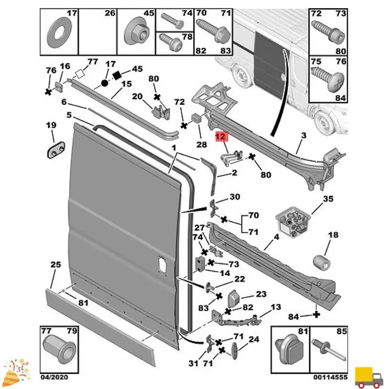 1616813580 Left Door Pulley Bracket Door Guide Sleeve For Fiat Ducato Mk3  Boxer Citroen Jumper 06-20 1436638
