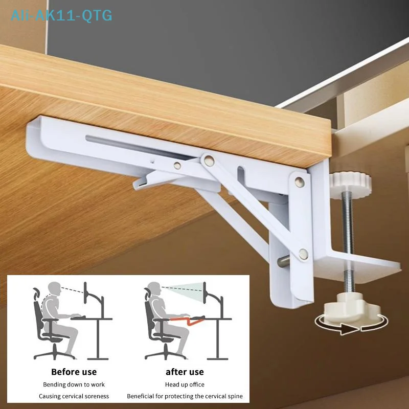 Hot 1PC L-shaped Foldable Desktop Bracket Heavy-duty Punch-free Space-saving Desktop Extension Plate Rack Hardware Accessories