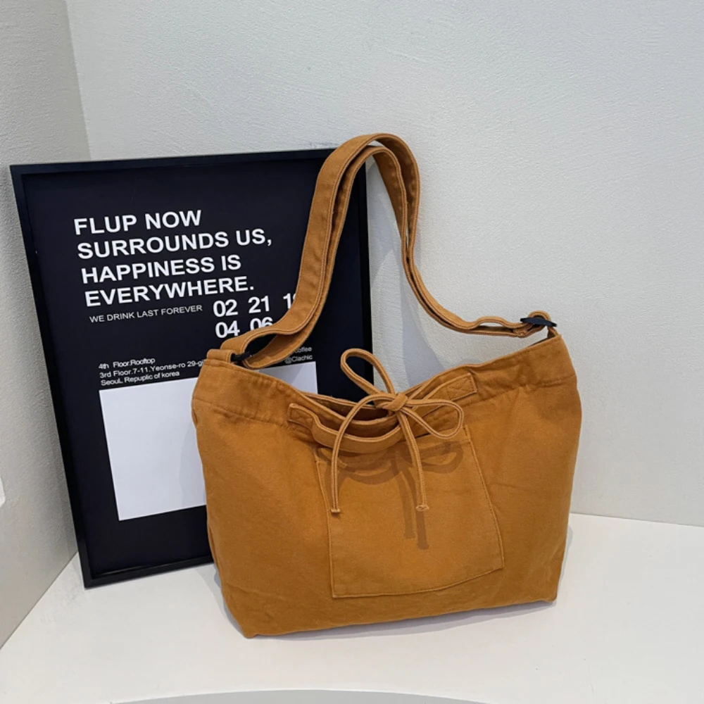 

Women Simple Large Capacity Canvas Bags Daily Versatile Single Shoulder Bag Casual All-Match Working Commute Crossbody Packs
