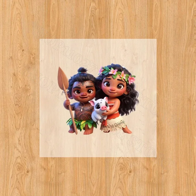 Disney Moana 2  Iron on Patches Washable Heat Thermal Transfer Stickers Anime Cartoon Derivative Peripherals Party Decor Gifts