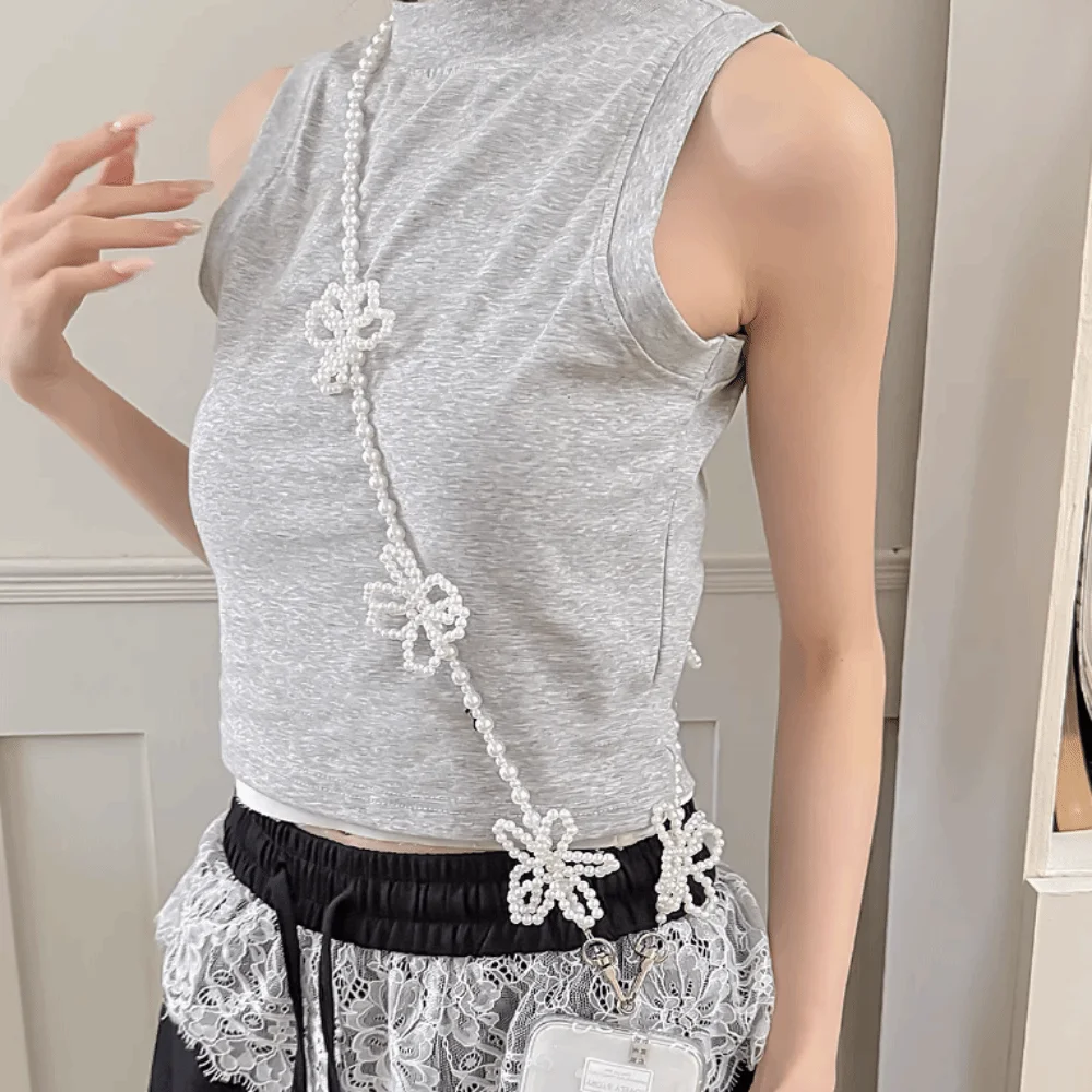 

Жемчужные бусины, ремешок для телефона, цепочка для сумки, анти-потерянная цепочка для телефона из бисера, бант, красочный ремешок через плечо для мобильного телефона