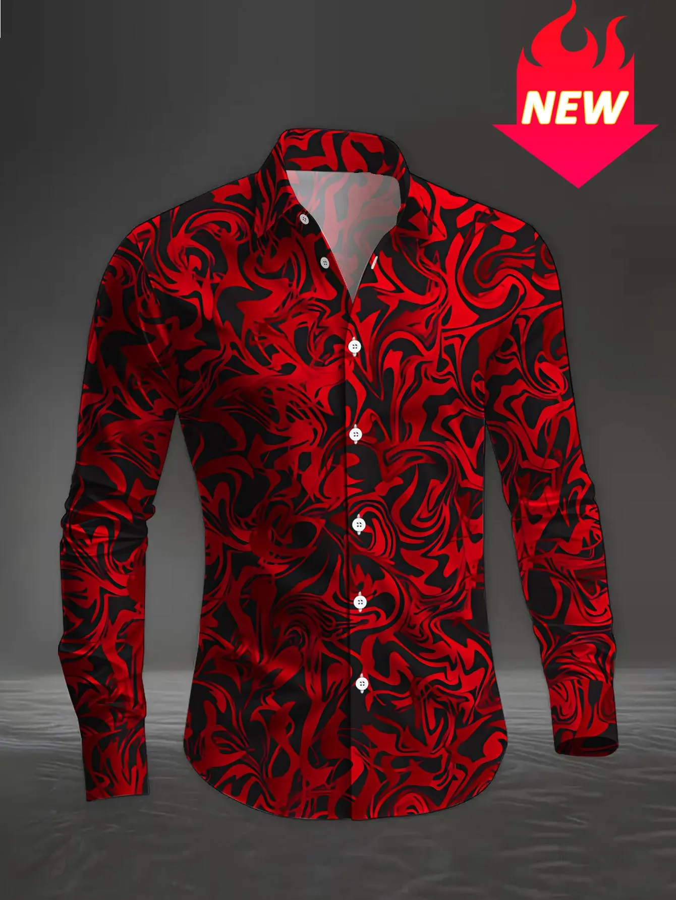 2026 Men's Long Sleeve Shirt Luxury Baroque Gold Glitter Print Retro Party Button Down Top Autumn Fashion Casual Men Clothing