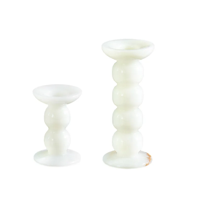 

0Natural jade candle holder strictly selected model room living room dining table atmosphere soft decoration handicrafts