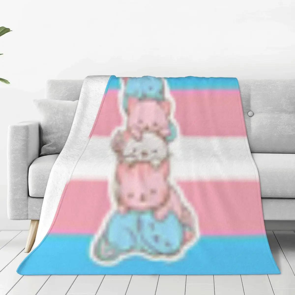 

Cute Kawaii Cats Durable Flannel Blanket - Easy Care Fleece Throw for Home Decor and Cozy Evenings with Family and Friends