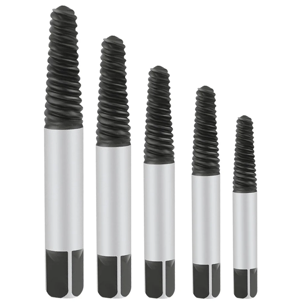 

5Pcs Screw Extractor Set Heavy Duty Carbon Steel Bolt Removers Small Stripped Screw Removal Tool Portable for Home Auto