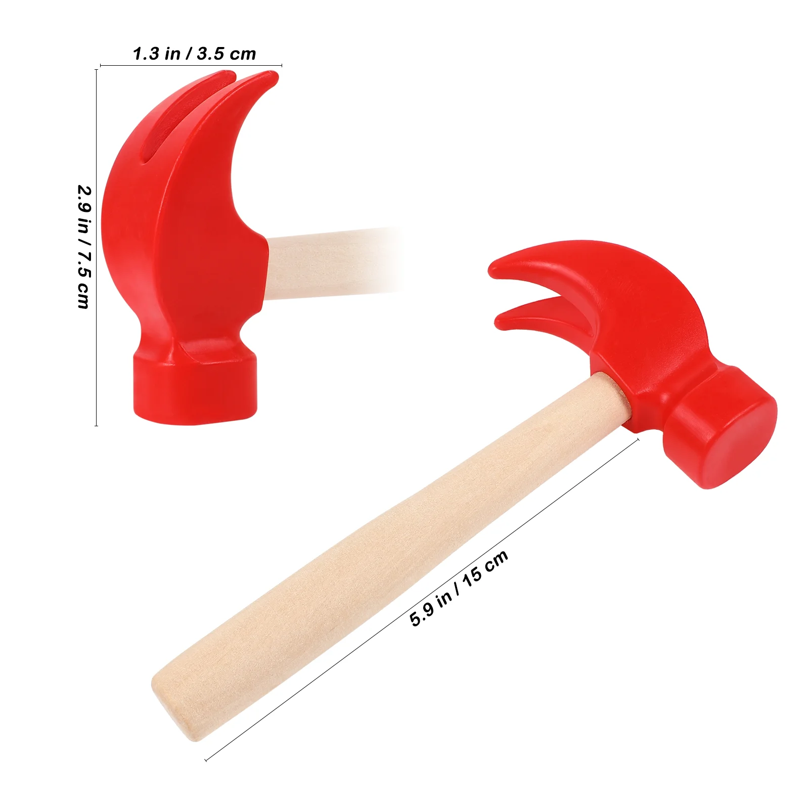 Simulated Small Wooden Hammer Pound Toy Tool Plaything Handled Hammers Accessories Safe Hand-eye Coordination Children